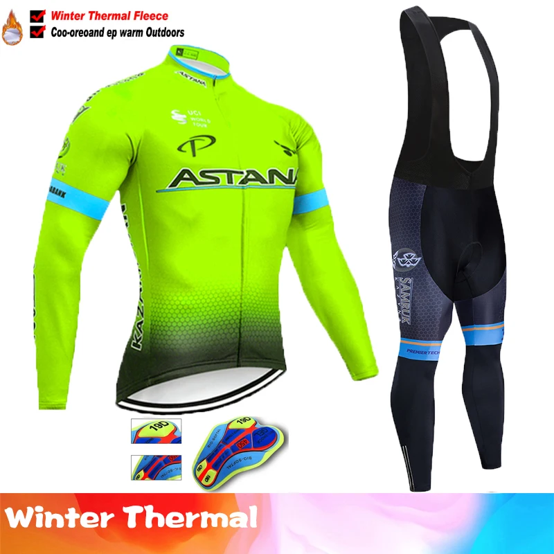 Liuminescencinės Astana Šiltas 2020 M. Žiemos Vilnos Šiltas Dviračiu Dėvėti vyriški Dviračių Nustatyti Lauke, Dviračių sportas Kalnų dviračiais Drabužių