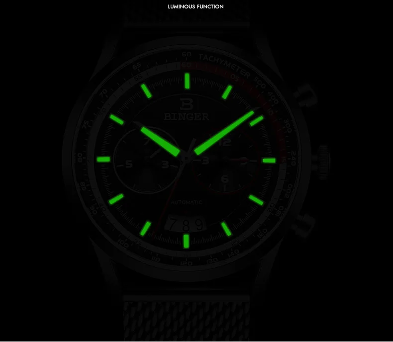 Šveicarija Prekės BINGER Automatinis laikrodis Vyrams iš Nerūdijančio Plieno Riešo laikrodžių Mados Mechaninis Laikrodis relogio masculino 2019