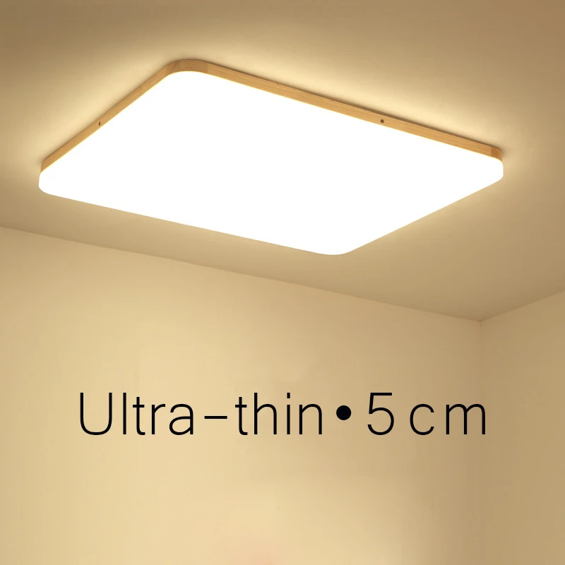 Šiuolaikinės Paprasta 5cm Ultra-plonas LED Lubų Šviesos ĄŽUOLO Medinės Lubos Žibintus, svetainė, Miegamasis, Studijų Kambarys, Virtuvė, Balkonas 220V