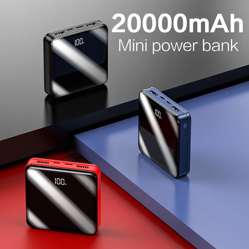 Išorės Baterija 20000 mAh Mini Galios Banko Xiaomi Redmi galia banko 20000mAh Nešiojamų Įkrovimo Poverbank Paketą, Skirtą 