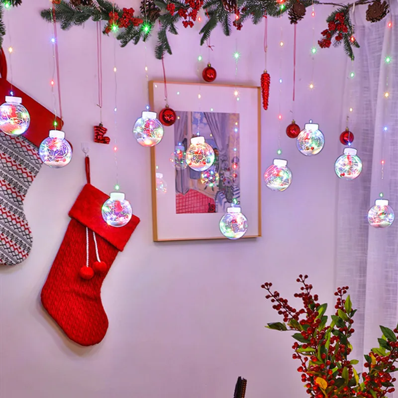 LED Kalėdinės pasakos užuolaidų žibintai gyvenimo kambario, miegamasis šviesos eilutės lauko sodo vandeniui girliandą naujieji metai apdaila