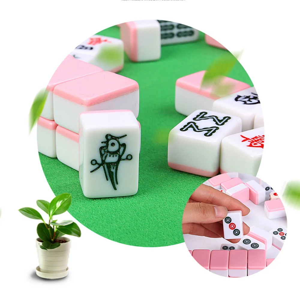 Medienos žaislai Mini Mahjong Nešiojamas Sulankstomas, Medinės Dėžės Majiang Nustatyti Stalo Žaidimas Mah-jong Kelionės Kelionės stalo Žaidimas Pramogos