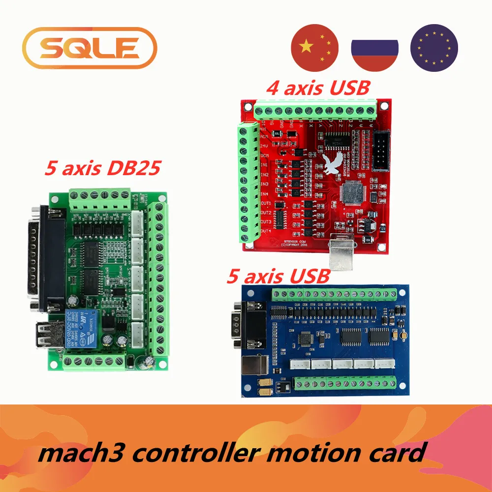 Nuolaida CNC Kontrolierius MACH3 sistema 4 kryptis / 5 ašių USB 5 ašių DB25 judesio kortelės 100Khz Vairuotojas Valdybos staklės, frezavimo staklės