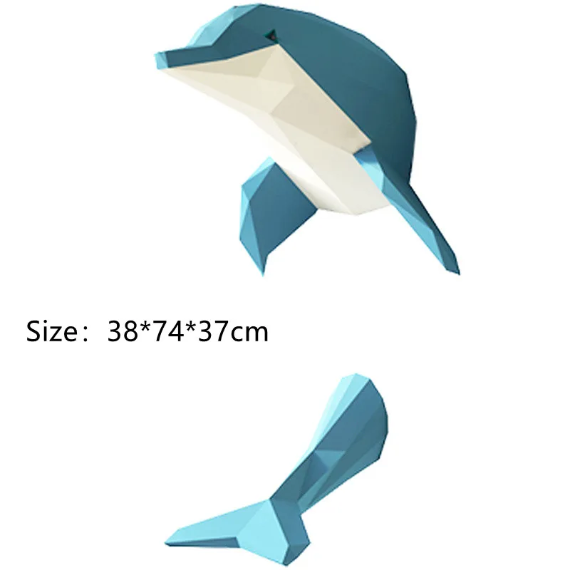 74cm 3D Mielas Delfinų Gyvūnų Kūrybos Popieriniai 