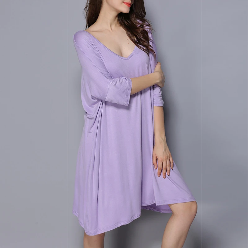 Moterys, Negabaritinių Sleepshirts Pavasario Vasaros Naują Pusė Rankovių Modalinis T-shirt Dress Europos Dydžio Pižamą Sleepwear Naktį Suknelė
