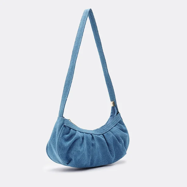 Mados moterų maišelį demin vieną petį mažas maišelis mėlyna batono užtrauktukas lady cute girl derliaus krepšys yingy77