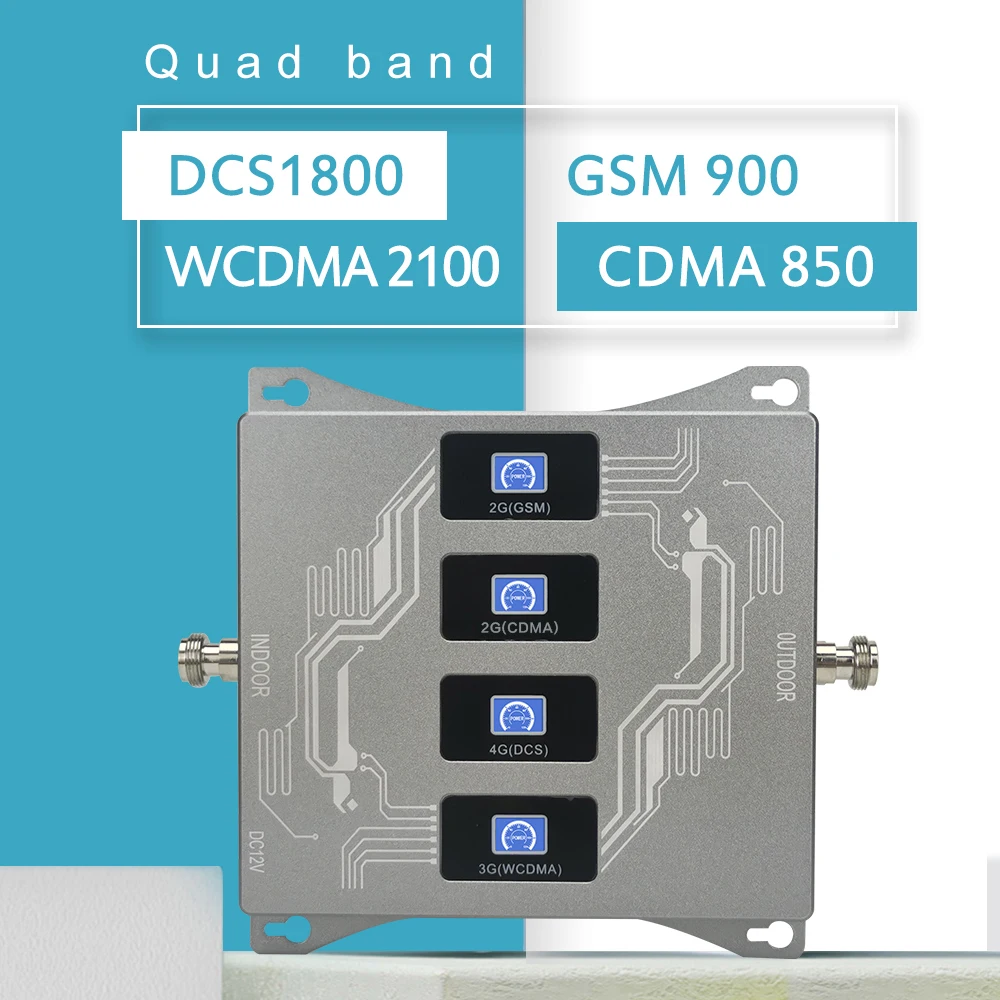 Izraelis Naujoji Zelandija Signalo Stiprintuvas CDMA 850, GSM 900 DCS 1800 WCDMA 2100 mhz Quad Band Kartotuvas B5, B8 B3 B1 2g, 3g UMTS 4g LTE @1
