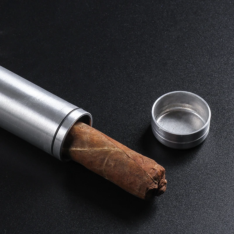 Nemokamas Pristatymas 1pcs Klasikinis Aliuminio Kelionės Cigarų Vamzdis Humidoras Turėtojas Cigarų Atveju 1pcs 200*25mm Cigarų tu1251