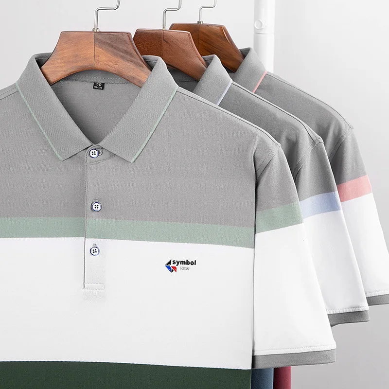 SHANBAO prekės aukštos kokybės, patogūs medvilniniai vyriški trumparankoviai polo marškinėliai 2020 metų vasaros laišką kompensuoti striped polo marškinėliai