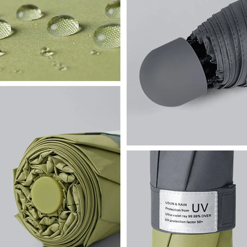 8 Šonkaulių Mini Skėtis Vėjo anti-UV Apsauga 5Folding Skėtis Nešiojamų Kelionių Lietaus Moterų Skėtis Kišenėje Vaikų Skėtis