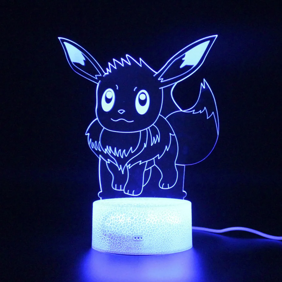 Pokemon Jutiklinis Nuotolinio Valdymo 3D Stalo Lempa Vaikams Miegoti Šviesos Šalis Dekoro pagrindiniai kištukiniai naktinių lempų lizdai Projekcija PKM Lempos Iliuzija