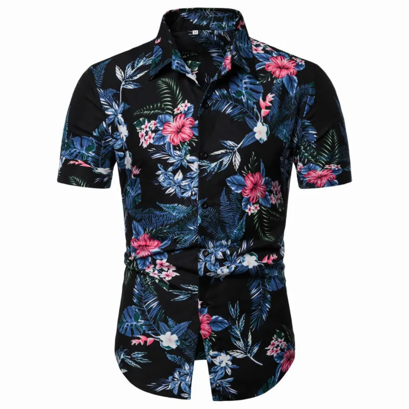 Vyrai Havajų Marškinėliai 2021 Naujas Vasaros Mados Atsitiktinis Spausdinti Trumpas Rankovės Gėlių Marškinėliai Retro Šalies Elegantiškas Camisa Masculina