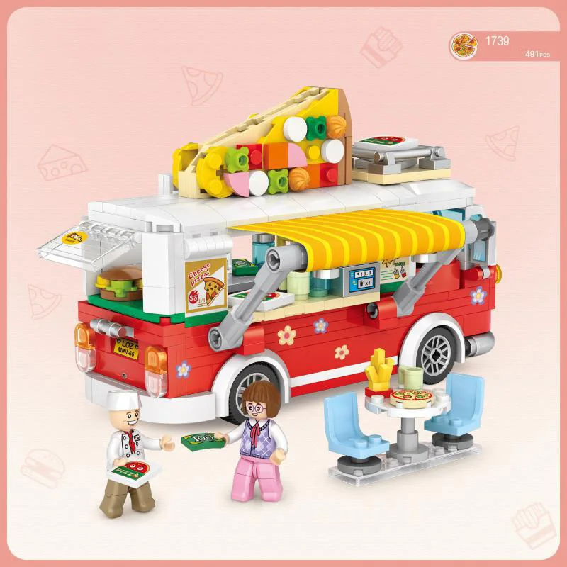 LOZ Kūrėjas, miesto transporto priemonės mini diamond kūrimo bloką Picos pristatymo sunkvežimis duomenys surinkti plytų žaislų kolekcija vaikams dovanų