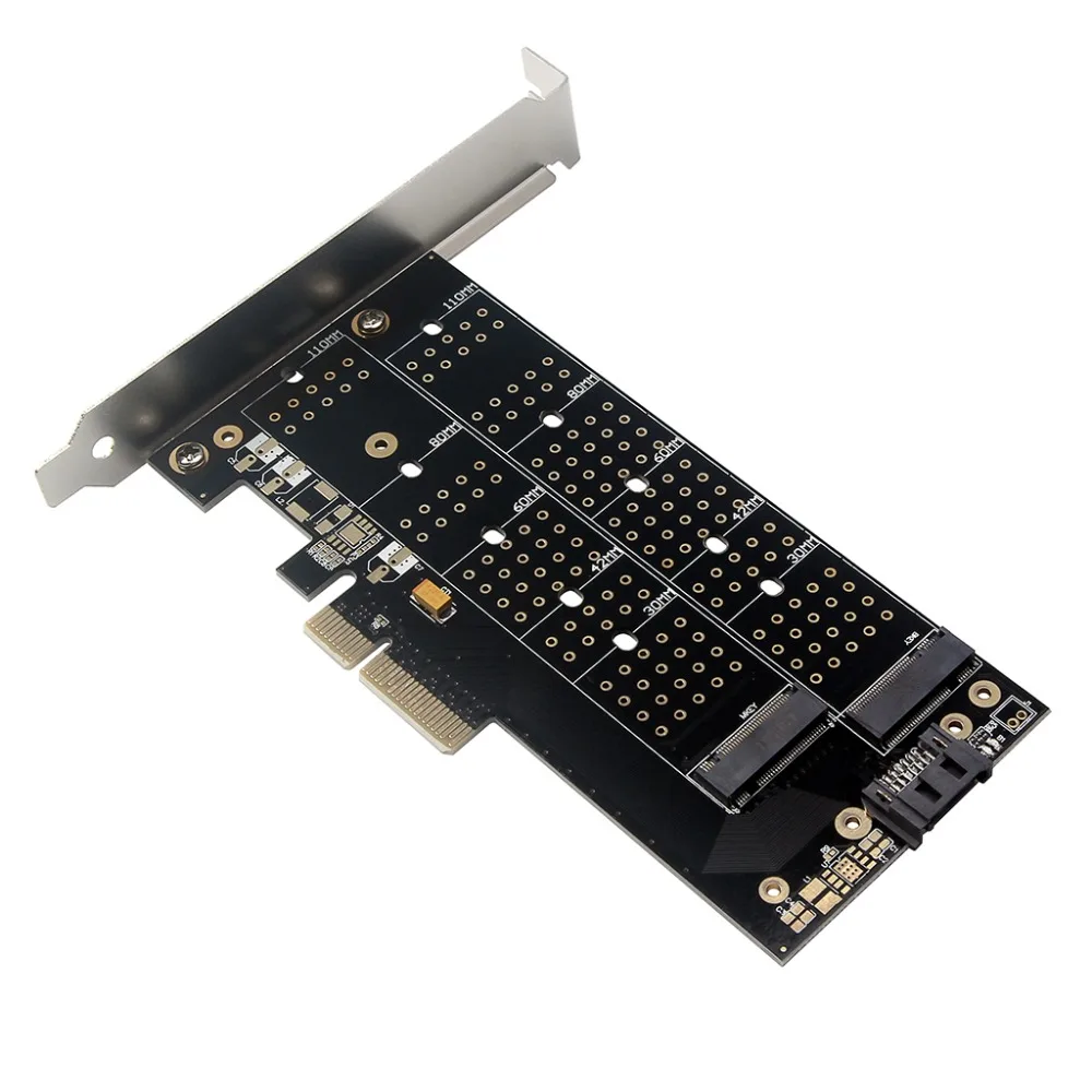 Dual M. 2 SSD NVME (m) klavišą arba SATA (b klavišą) PCI-e 3.0 x 4 pagrindinio Valdiklio Išplėtimo plokštė su Žemo Profilio Laikiklis ir Heatsink