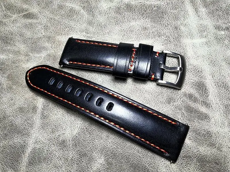26mm juoda aukštos kokybės 22mm 24mm Retro Italija Veršiuko Oda, Universalus Watchband Pakeisti dėl PAM 44111 Pilotas, Universalus Dirželis Žiūrėti