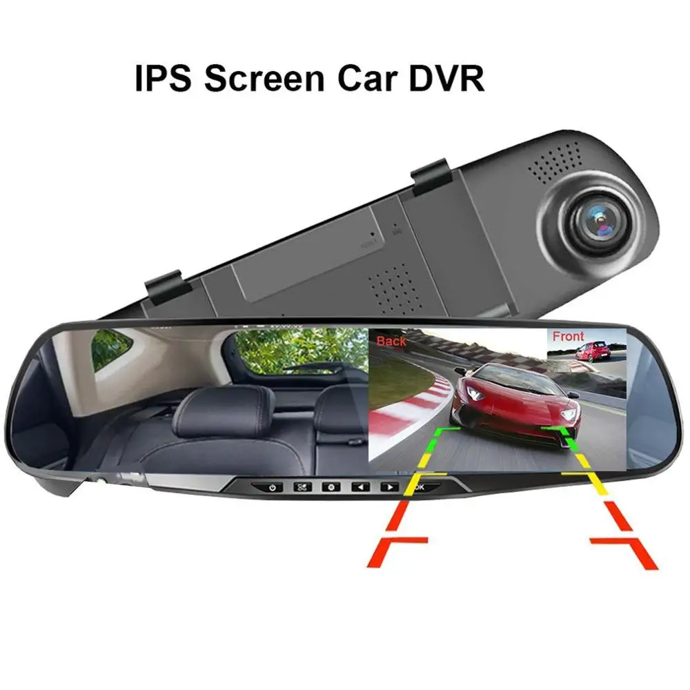 3.5 colių Automobilių DVR Veidrodis Automobilių Dvr Kamera HD 1080P Užpakalinio vaizdo Veidrodėlis, Skaitmeninis Vaizdo įrašymo įrenginys Dual Lens Auto Brūkšnys Cam