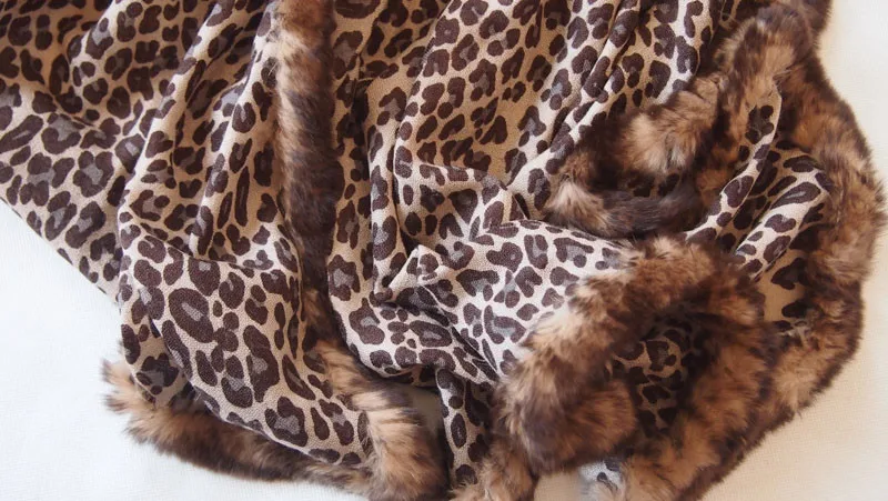 Seksualus Leopard Dot šalikas su realiais rex triušio kailinius nukirpti Skara Skara Rudens Žiemos Apsiaustas ir Šalikai Ponios Mados vilnos F112