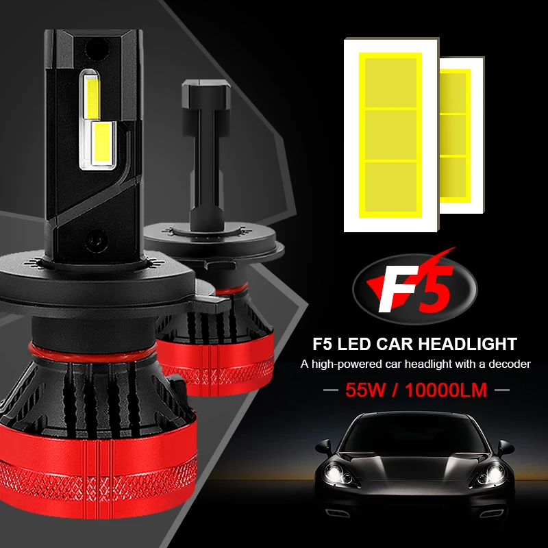 EURS F5 LED Žibintai H4, H7, H11 Automobilio LED Žibintai 110W 20000LM H1 H3 H11 H8, H9 H13 H10 H16 9005 9006 Rūko Šviesos diodų (LED) Lemputės 12V 24V