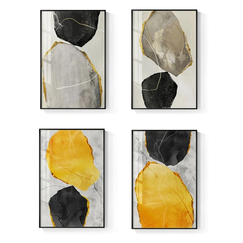 Abstraktaus Pobūdžio Geltona ir Mėlyna Blokų, Drobė, Tapyba ant Sienos Unikalų Dizainą, Plakatus ir nuotraukas Kambarį Cuadros