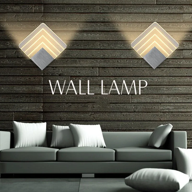 Sienos Lengvųjų Geležinkelių Projekto Aikštėje LED Sienos Lempos Naktiniai Kambario, Miegamojo, Sieniniai Šviestuvai, LED Aliuminio Patalpų Menų 2 Dydžių Sienos Montuojamas AC