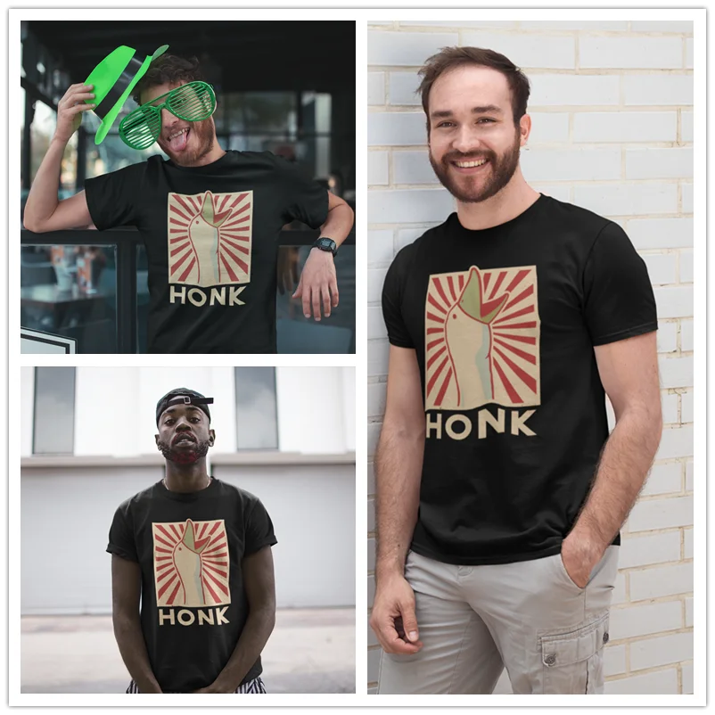 Žąsų Marškinėliai HONK T-Shirt Trumpas Rankovės Grafinis Tee Marškinėliai 100 Medvilnės 4xl Paplūdimio Mielas Žmogus Marškinėlius
