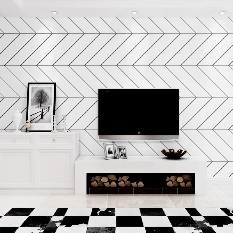 Apdailos Maison Nordic Black White Stripes Sienos Dokumentų Namų Dekoro Minimalistinio Ins Geometrinis Tapetai Kambarį Miegamasis