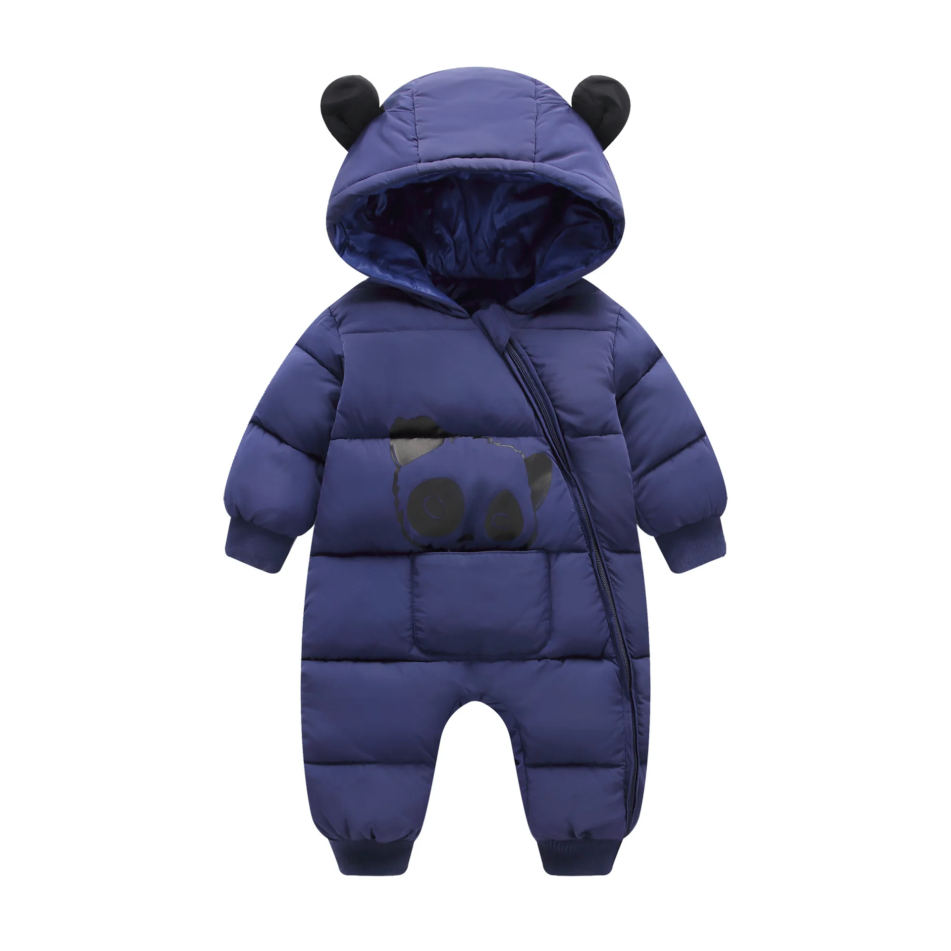 Kūdikių Sustorėjimas, Šiltas Romper 2019 Žiemos Kūdikių Berniukų, Mergaičių Panda Chalatas Su Gobtuvu Todder Vaikų Medvilnės Jumpsuit