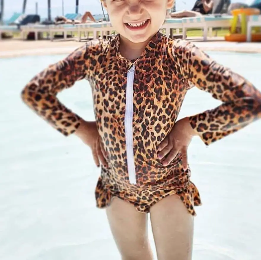 2020 metų Vasaros Vaikų Mergaičių maudymosi kostiumėlį, Vaikams 1-6Y Vaikai Leopard 