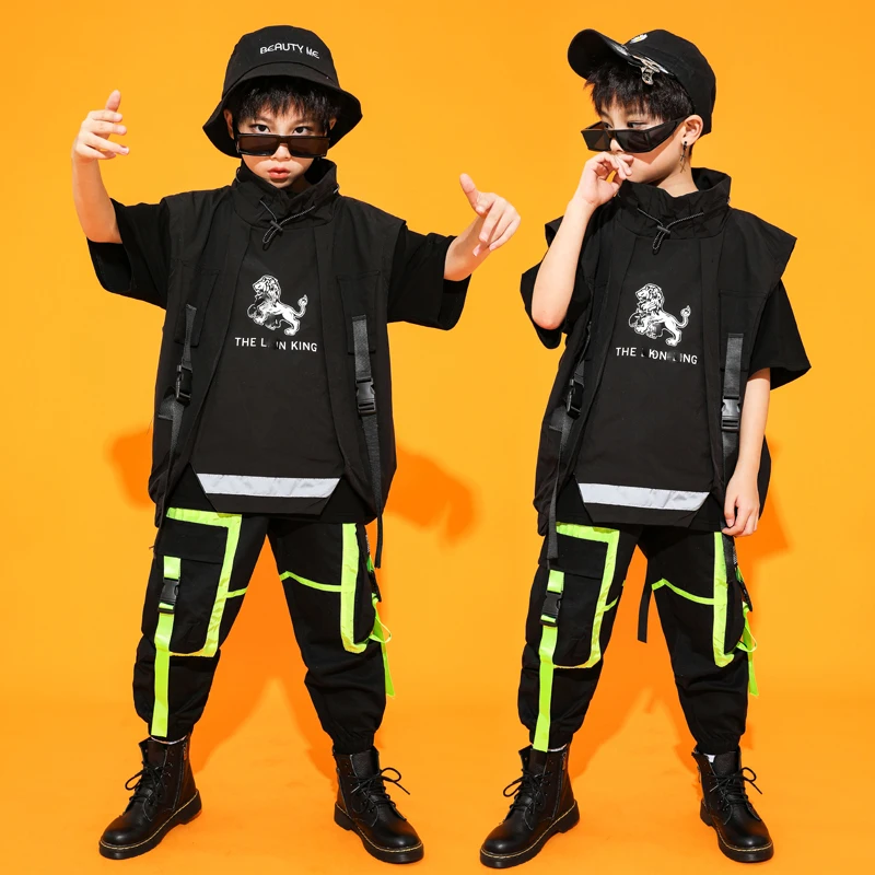Vaikų Džiazo Vaikas Hip-Hop Šokių Kostiumas Sportinių Šokių Drabužiai Berniukams Palaidinukė Jogger Kelnes Veiklos Parodyti Dėvėti DQS5245