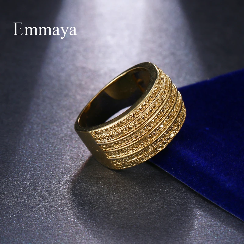 Emmaya Naują Atvykimo Aukso Kilnus Stilius Visiškai Mažai Kubinių Akmenys Patraukli Žiedas Moterų Elegantiška Apdaila Dalyvauti Šalis