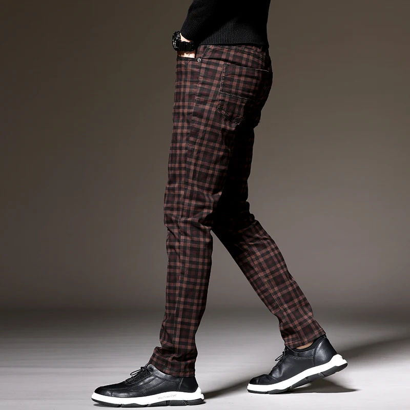 6 spalvos klasikinis pledas atsitiktinis kelnės 2020 m. rudenį prekės ženklo drabužių aukštos kokybės medvilnės ruožas mados jaunų vyrų slim kelnės