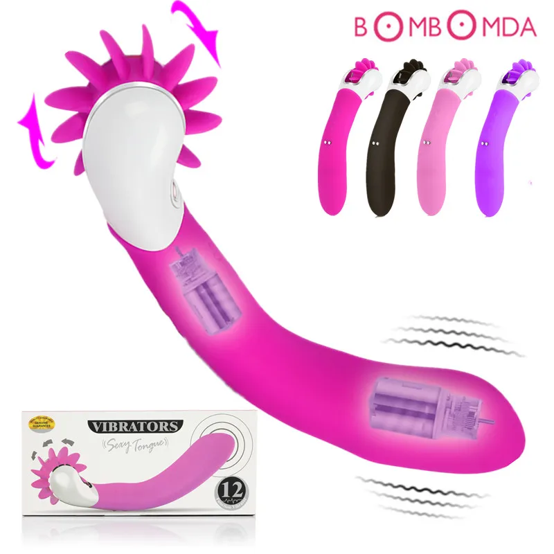 Sukimosi Liežuvio Vibratorius Makšties Klitorio Stimuliatorius G-taško Dildo Vibracijos 12 Greičio Lyžis Suaugusiųjų Sekso Žaislai Moterims, Masturbator