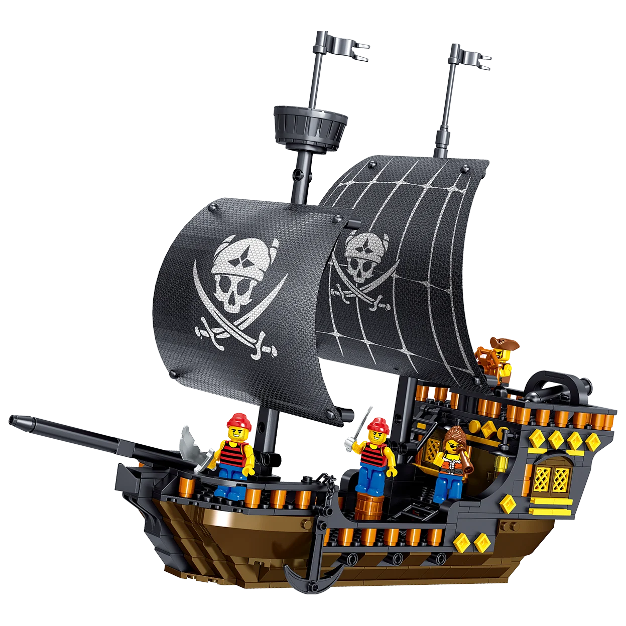 Piratų Blokai Žaislai Karibų Piratų burlaivis Blokai Black Pearl 3D Statybos Mūrinis Švietimo Žaislai Vaikams