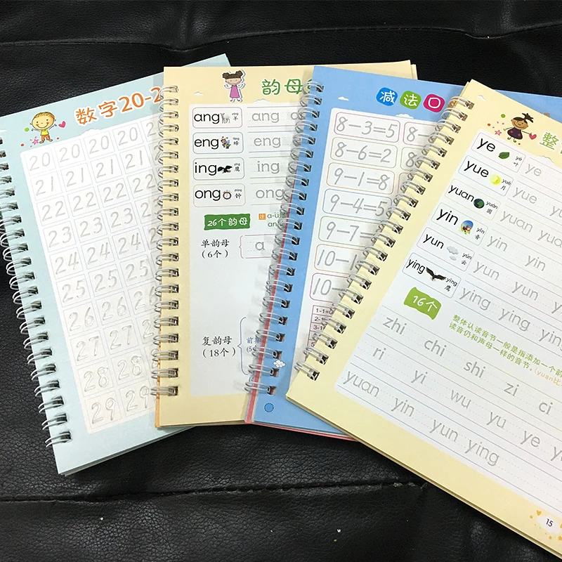 Daugkartinio naudojimo Vaikams Copybook mokytis kinų Knyga Kaligrafija pinyin rašytas lietuvių tapybos Matematikos Praktika, Knygų vaikams Numeriais
