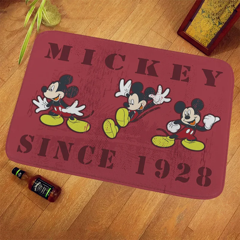 Disney Mickey Minne Anti-slydimo Kilimėliai Animacinių filmų Mickey Mouse Flanelė Kilimėlis 3D Atspausdintas Grindų Kilimėlį galima Skalbti Duris, Virtuvės, Vonios Kilimėlio Dovana