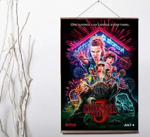 Svetimas Dalykų TV Movie Art Canvas print plakatas, tapyba su medžio masyvo