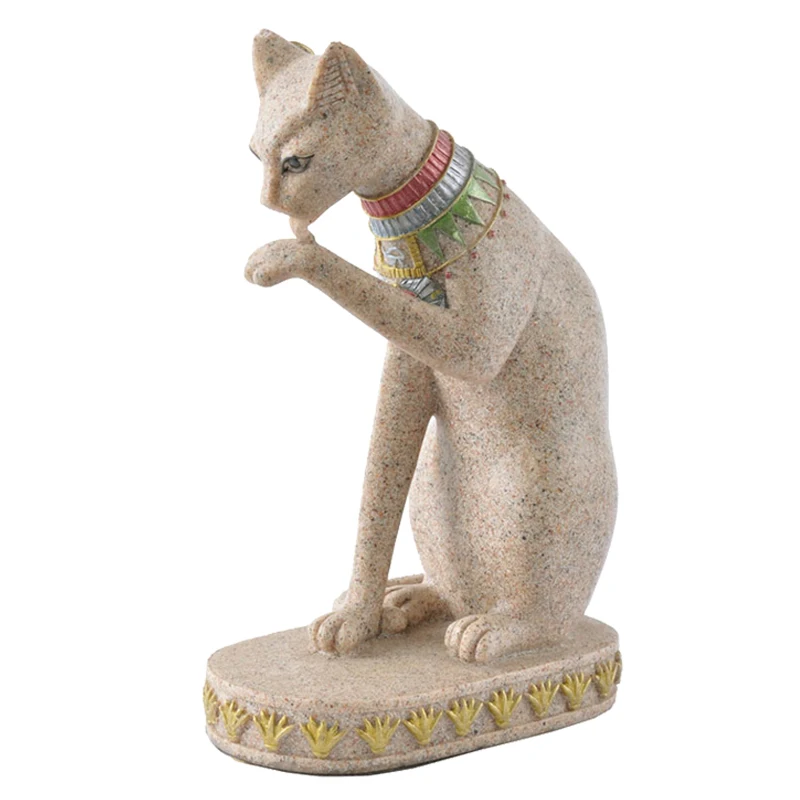 Smiltainio Bastet Statula Egipto Katė Dievas Statulėlės Katės Senovės Egipte Natūralių Smiltainio Amatų Skulptūra Namų Stalo Dekoro A