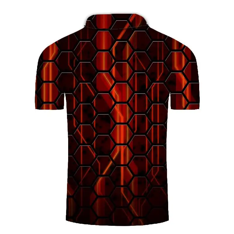 2020 metų Vasaros trumpomis Rankovėmis Polo Marškinėliai vyrams, savo Ruožtu-virš Apykaklės 3D Red diamond spausdinti atsitiktinis Slim Kvėpuojantis Verslo vyriški polo marškinėliai