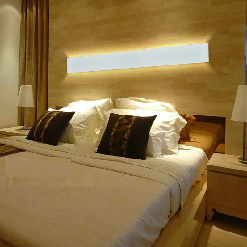 LukLoy Šiuolaikinės Paprastas Minimalistinis LED Sienos Lempos Gyvenimo Kambario, Miegamasis Vadovas Lova Ilgo Kūrybinio Vonios Veidrodis Sienos lempos