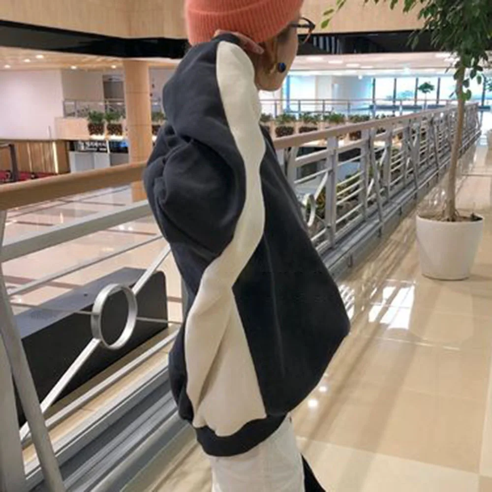 Rudens Mados Hoodie Moterų 2019 Kratinys Laisvi Megztiniai Megztinis Negabaritinių Korėjos Prašmatnus Priežastinis Moterų Žiemos Topai Marškinėliai