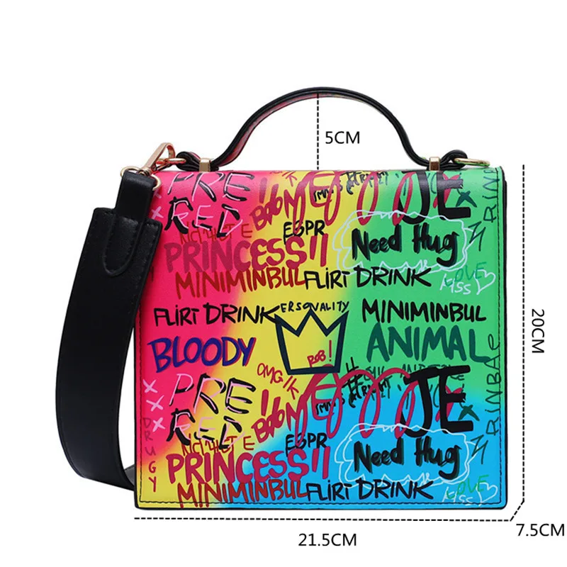 Grafiti Krepšys Moterims 2020 Didelių Prabangių Rankinių Dizaineris Laišką Crossbody Pečių Maišą Moterys Kelionės Krepšys Ponios Piniginės Tote Bag