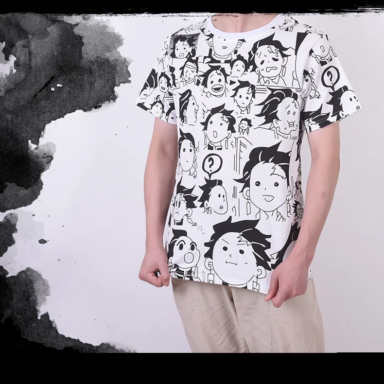 Anime Kimetsu Nr. Yaiba Demon Slayer Marškinėliai Agatsuma Zenitsu juokinga veido Grafinis Viršuje Tees Marškinėlius Streetwear T-marškinėliai Vyrams, drabužiai