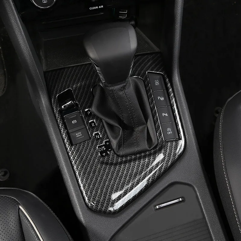 Krumplių apdailos center control panel anglies pluošto pleistras interjero modifikacija, VW Volkswagen Tiguan mk2 201617 2018 2019 2020