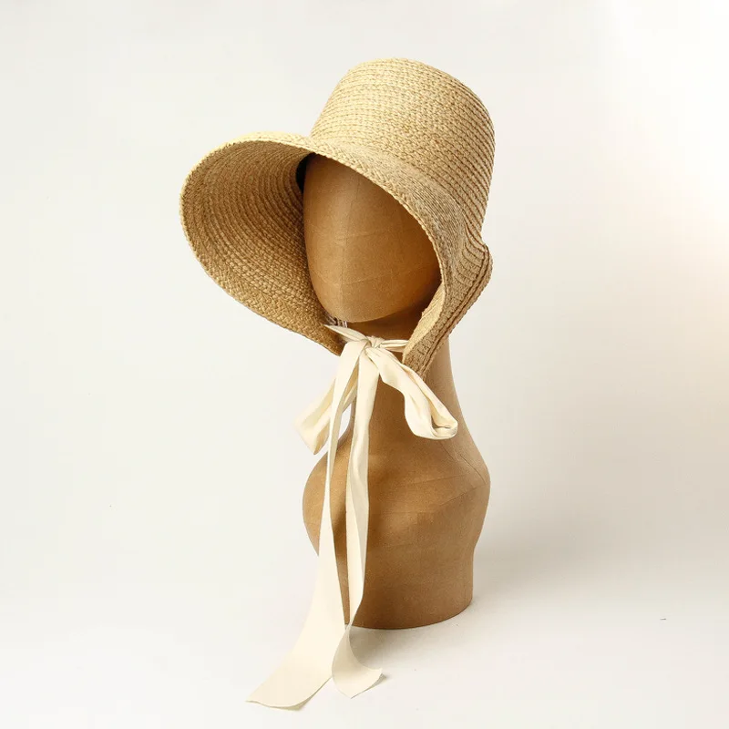 01907-HH7386 prancūzijos Provanso kaimo atkurti senovės būdų rankų darbo rafija žolės laisvalaikio lady šiaudų saulės bžūp moterų popieriaus skrybėlę