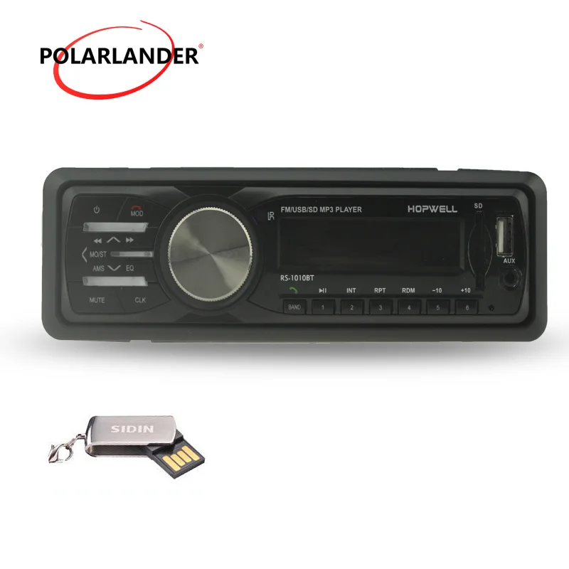 Geriausiai parduodamų Automobilių Radijas Stereo FM USB SD AUX nuotolinio valdymo In-Dash MP3 Muzikos Grotuvas 1 din dydis bluetooth RS1010BT