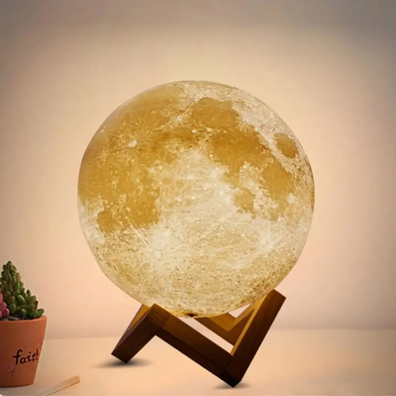 3D Atspausdintas Mėnulio Šviesos Įkrovimo Kūrybos Stalo Lempa LED Nakties Šviesos Stalo, Namų Dekoro