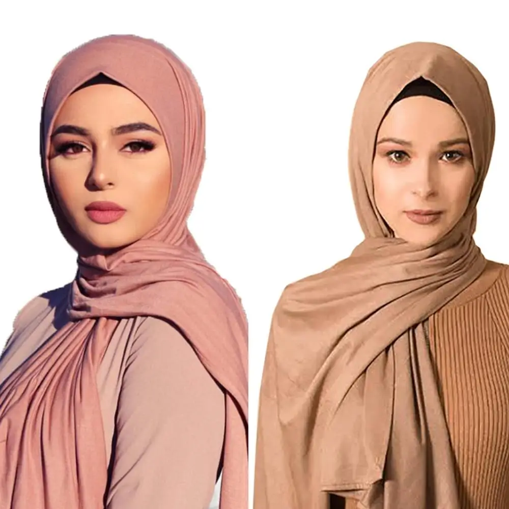 28 spalva moterys musulmonų jersey hijab šalikas foulard hijabs Islamo skaros soild Modalinis skarelė moterims 85*180cm 10pc/daug