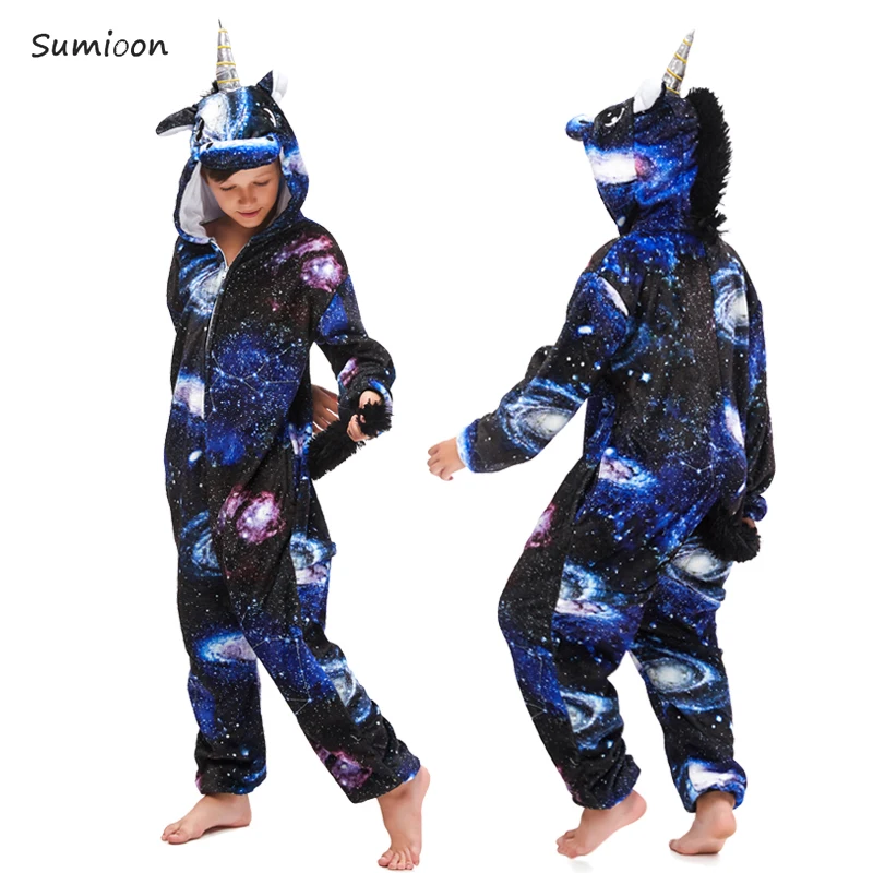 Kigurumi Dinozaurų Pižama Vaikų Sleepwear Berniukams, Mergaitėms, Vaikams, Onesies Gyvūnų Kombinezonai Panda Vienaragis Žiemos Homewear