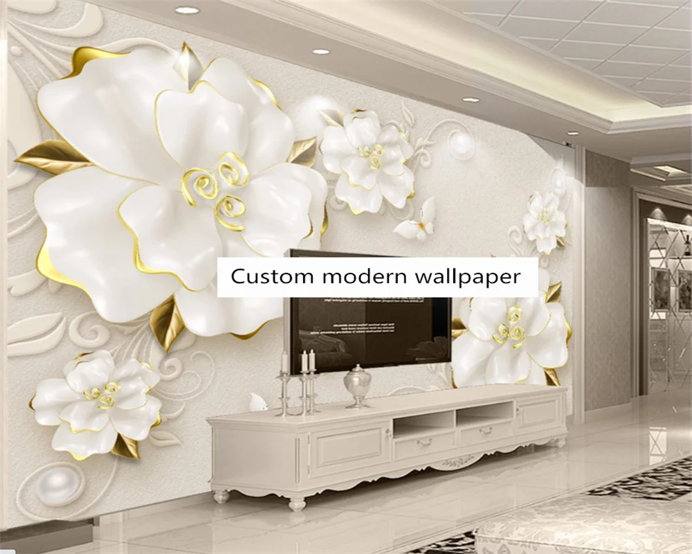 Beibehang Individualų naujas, modernus trimatis reljefo rose papuošalai, gėlės kambarį, TV foną tapetai, dekoratyvinis
