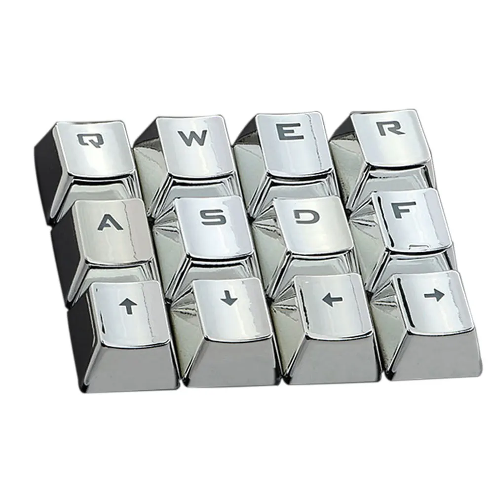 12PCS/set Aukso Klaviatūros Keycap Universalus Apšvietimas Mechaninė Klaviatūra Pakeitimo Mygtuką QWERASDF Abėcėlė Klaviatūros Mygtukas